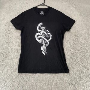 Forbidden Alchemy Shirt Mens XL Black Snake Spine Graphic Occult Goth Tee Alt